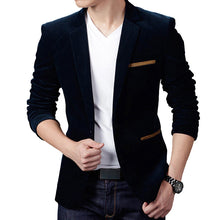 Load image into Gallery viewer, Brand Mens Corduroy Blazers Autumn Spring Fashion Male Slim Fat Casual Suit Jacket Men Blazer Masculino Clothing Vetement Homme
