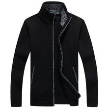 Load image into Gallery viewer, Winter Thick Men's Knitted Sweater Coat Off White Long Sleeve Cardigan Fleece Full Zip Male Causal Plus Size Clothing for Autumn

