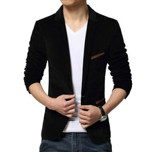 Load image into Gallery viewer, 2019 Fashion Men Slim Fit Blazer Formal Suit Jacket One Button Casual Coat Long Sleeve Dress Jacket Autumn Winter Corduroy Solid
