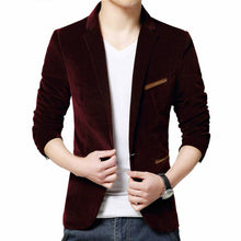 Load image into Gallery viewer, 2019 Fashion Men Slim Fit Blazer Formal Suit Jacket One Button Casual Coat Long Sleeve Dress Jacket Autumn Winter Corduroy Solid
