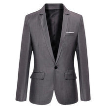 Load image into Gallery viewer, 2019 S-4XL Men's Formal Slim Fit Formal One Button Suit Long Sleeve Notched Blazer Cotton Blend Coat Jacket Top

