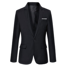 Load image into Gallery viewer, Hot sale Mens Korean slim fit arrival cotton blazer Suit Jacket black blue  plus size s to 4XL Male blazers Mens coat Wedding
