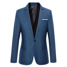 Load image into Gallery viewer, Hot sale Mens Korean slim fit arrival cotton blazer Suit Jacket black blue  plus size s to 4XL Male blazers Mens coat Wedding
