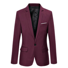 Load image into Gallery viewer, Hot sale Mens Korean slim fit arrival cotton blazer Suit Jacket black blue  plus size s to 4XL Male blazers Mens coat Wedding

