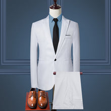 Load image into Gallery viewer, 2020 New Men Plus Size 5XL Slim Casual Blazer+Pants Men Suits for Business Office Formal Party Wedding 2 Pieces Men Blazer Set

