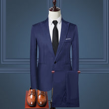 Load image into Gallery viewer, 2020 New Men Plus Size 5XL Slim Casual Blazer+Pants Men Suits for Business Office Formal Party Wedding 2 Pieces Men Blazer Set
