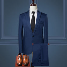 Load image into Gallery viewer, 2020 New Men Plus Size 5XL Slim Casual Blazer+Pants Men Suits for Business Office Formal Party Wedding 2 Pieces Men Blazer Set
