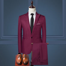 Load image into Gallery viewer, 2020 New Men Plus Size 5XL Slim Casual Blazer+Pants Men Suits for Business Office Formal Party Wedding 2 Pieces Men Blazer Set
